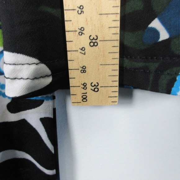 Deep Blue Y2K Floral Print Dress L Green Italy Strappy Tie Back Retro Summer 264 - Picture 7 of 10